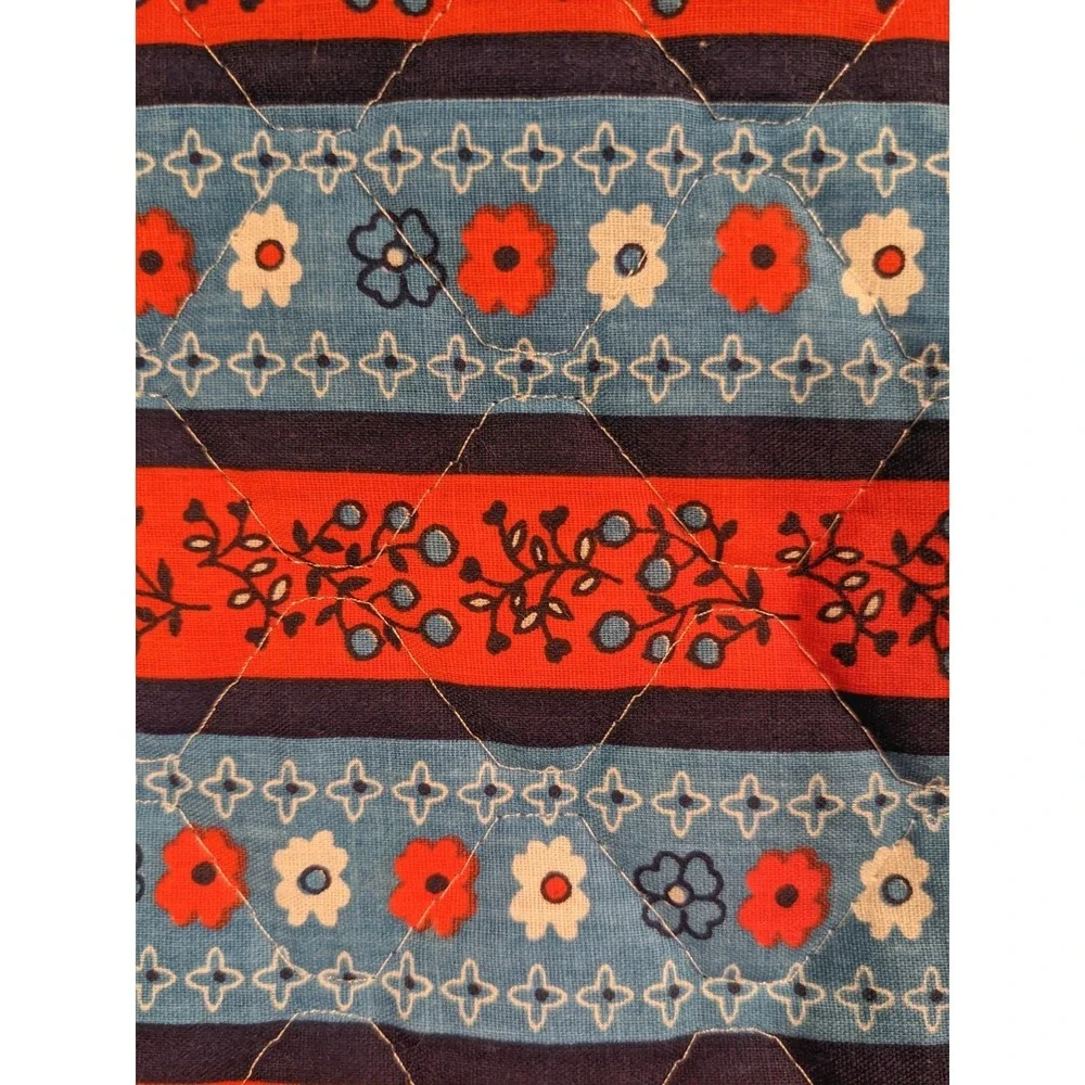 4 Placemats Quilted Oval Floral Cottage Prairie Boho Grandma Core Granny Set Vtg